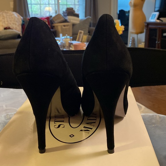 NIB Steve Madden Black Suede High Heels, Size 8, 4” heels - Picture 4 of 8